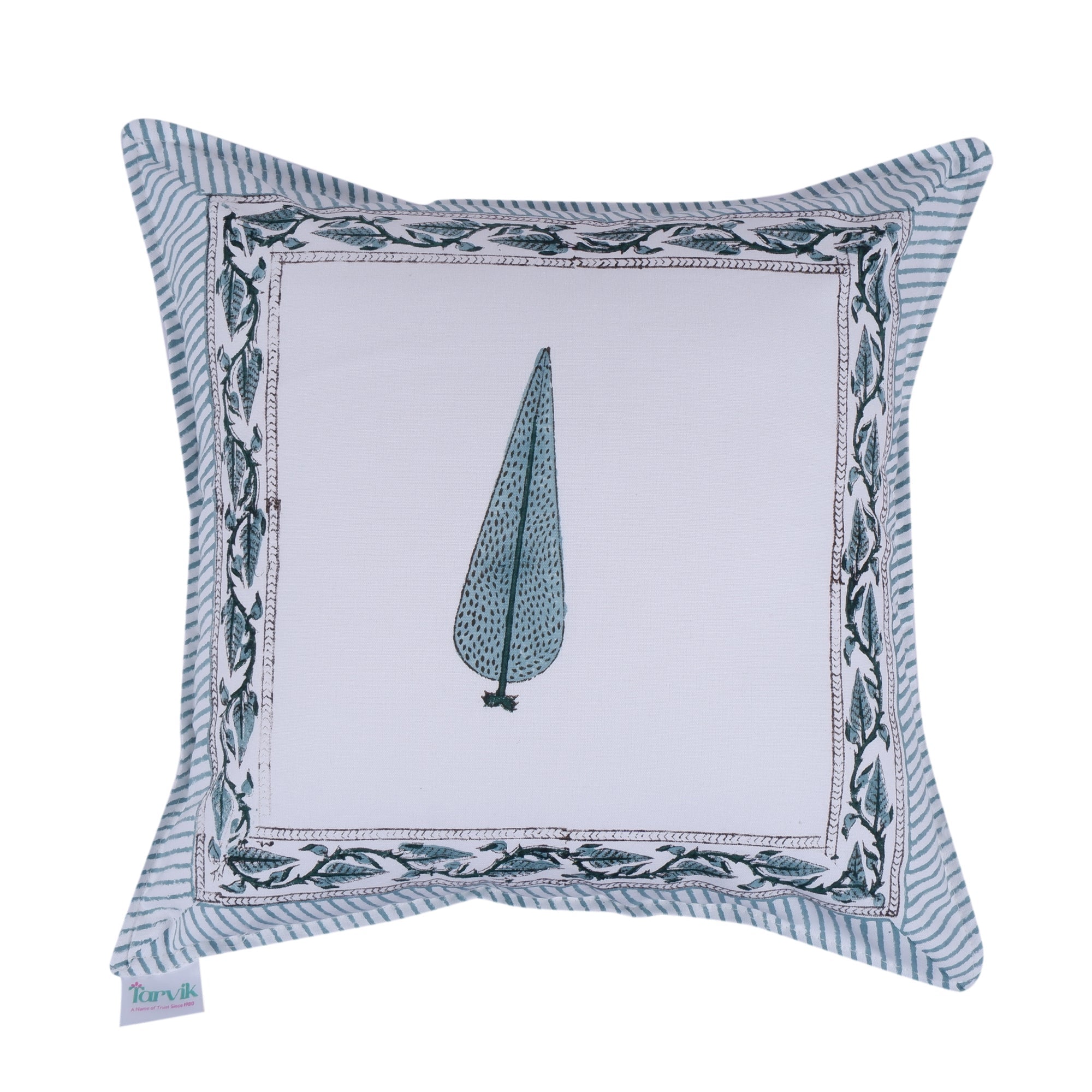 Pure Cotton Hand Block Printed Cushion Cover - Shakeeza - Tarvik