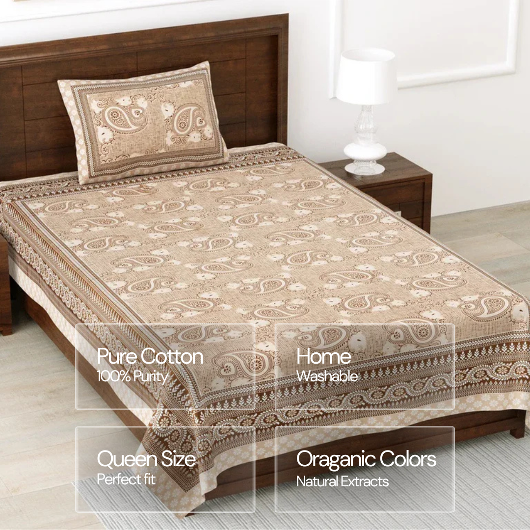 100% Pure Cotton | Single Bed | Bed Sheet - Diya