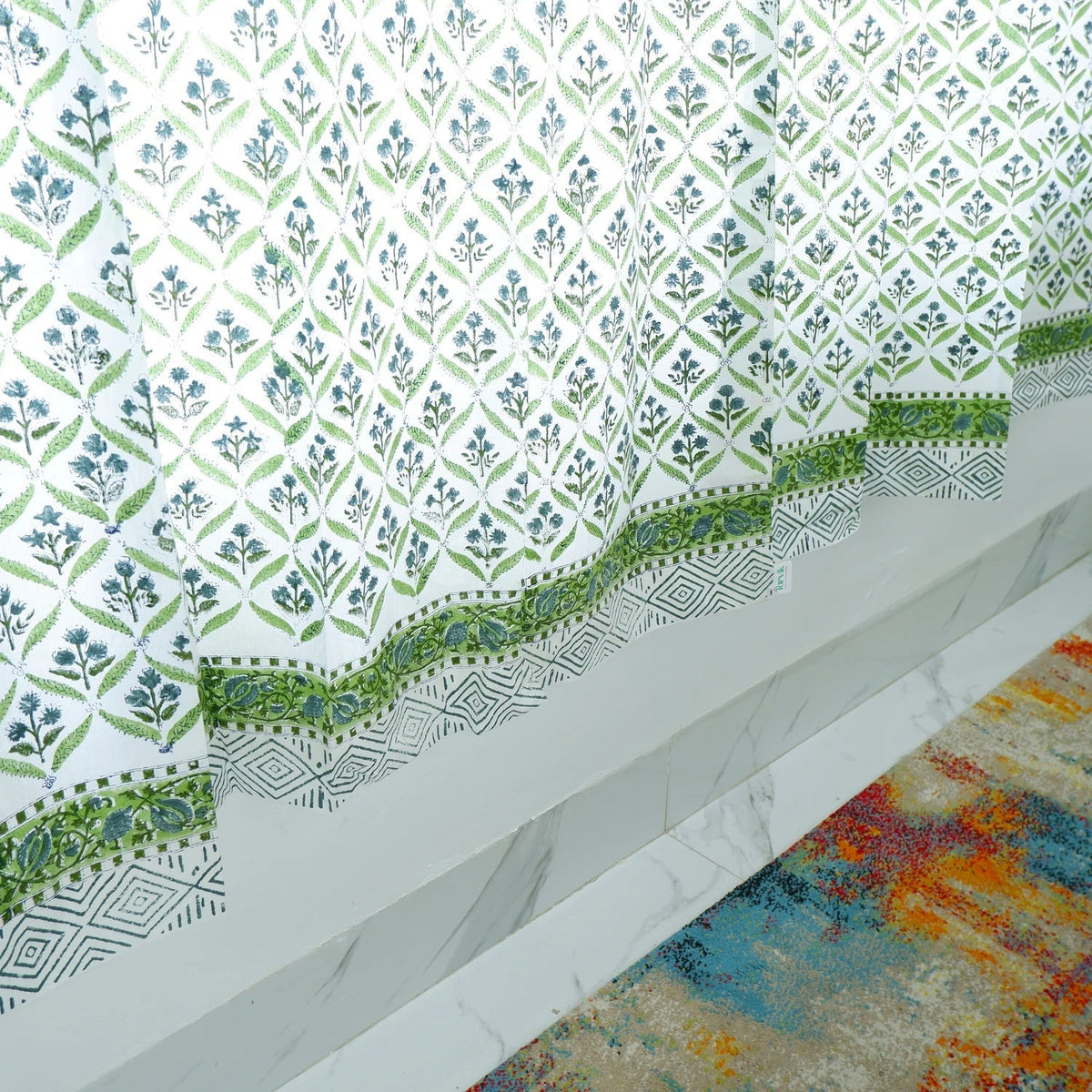Block Print Cotton curtain - Salona - Tarvik