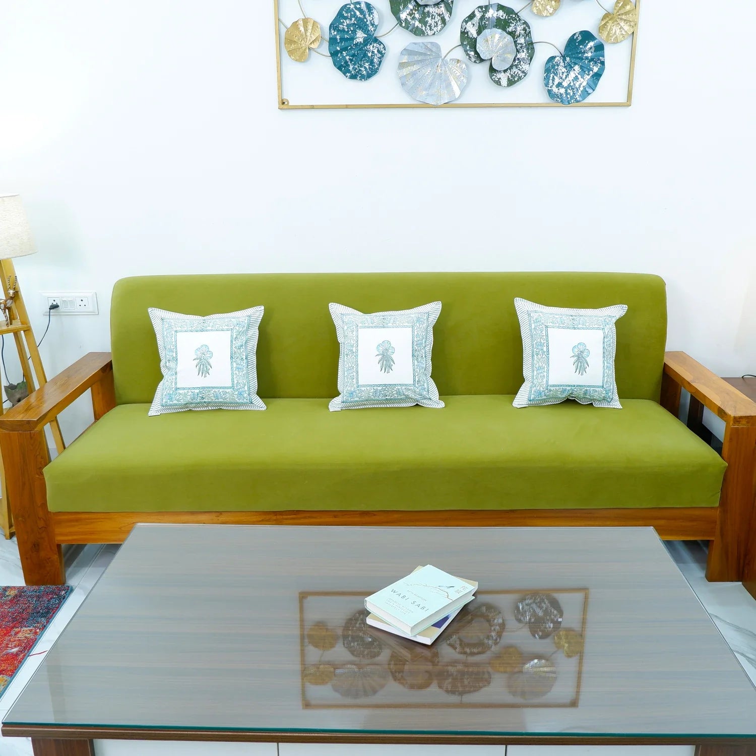 Pure Cotton Hand block Printed Cushion Cover - Naznanin - Tarvik