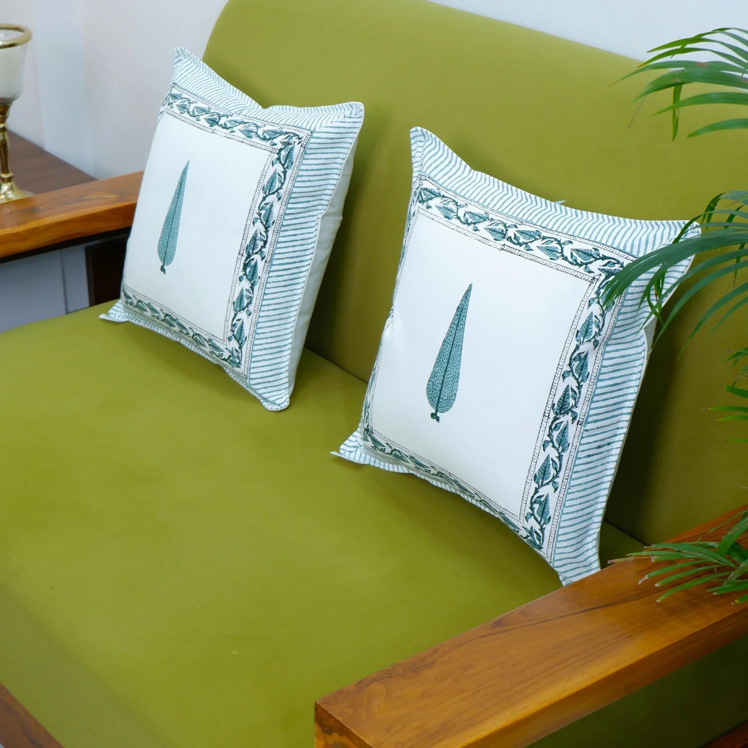 Pure Cotton Hand Block Printed Cushion Cover - Shakeeza - Tarvik