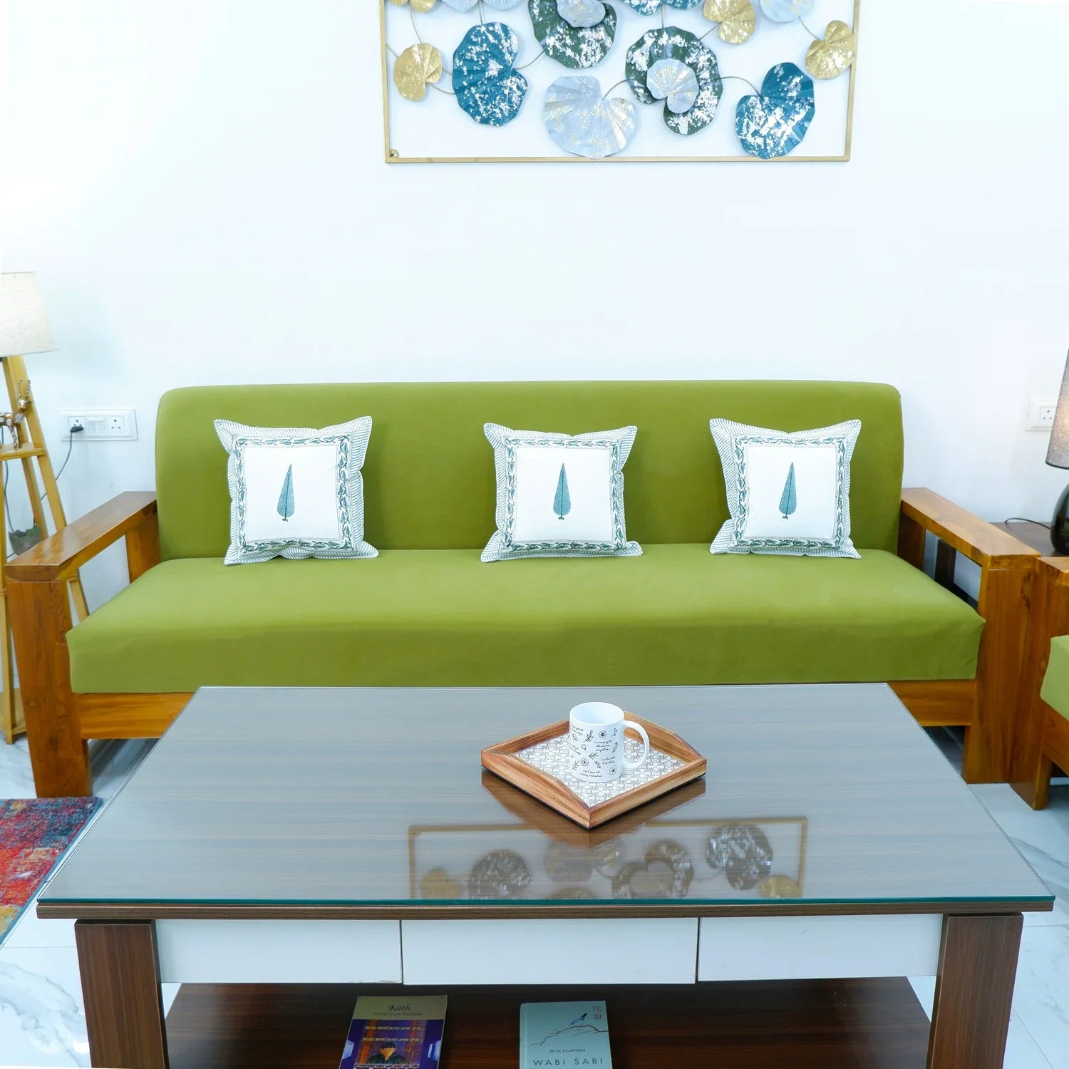 Pure Cotton Hand Block Printed Cushion Cover - Shakeeza - Tarvik