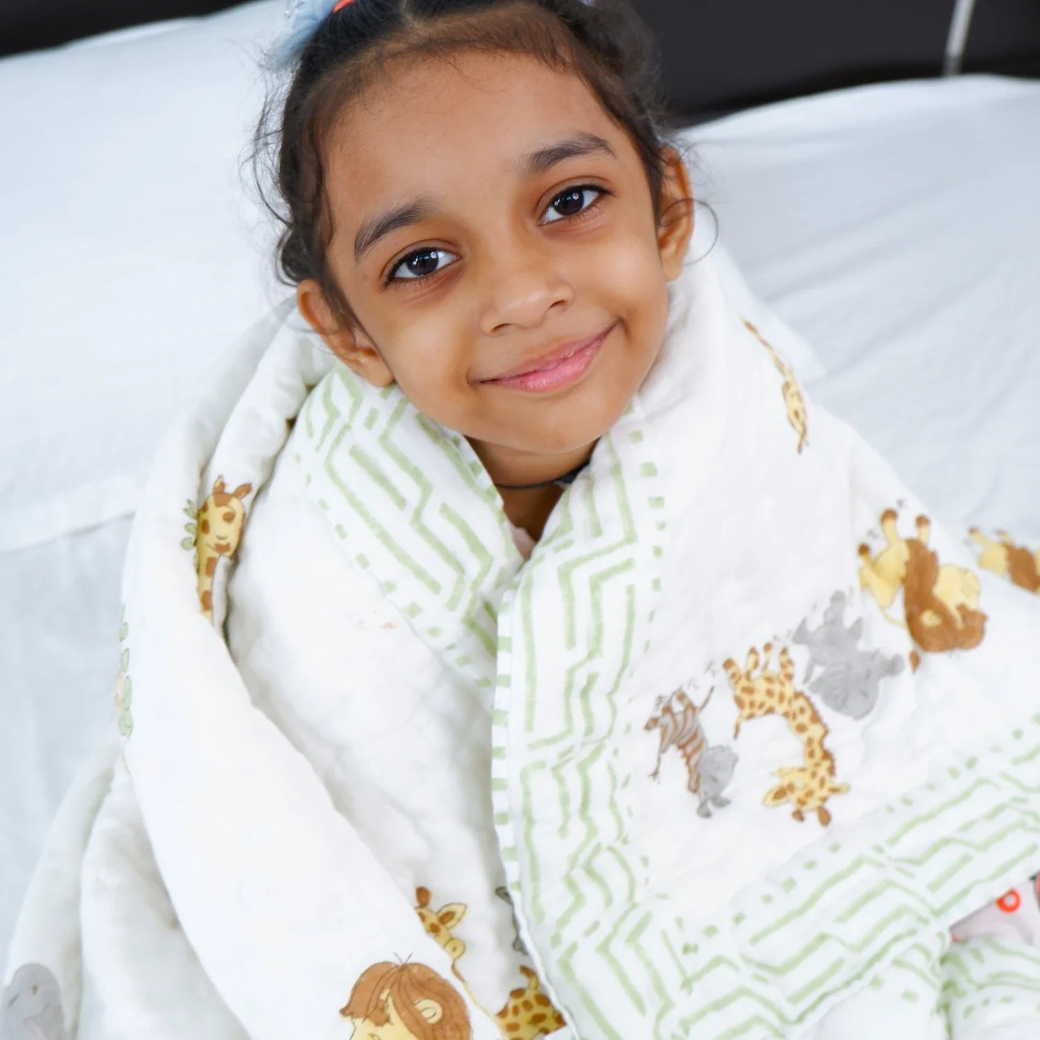 Hand Block Printed Kid's Cotton Quilt - Jungle - Tarvik