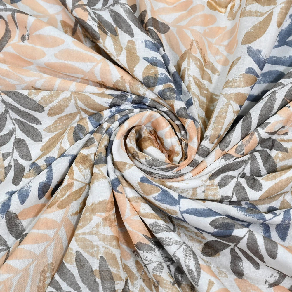 All Season Jaipuri AC Blanket | 100% Cotton | Block Print | Double Bed - Blue & Yellow Patta (90X108 inches)