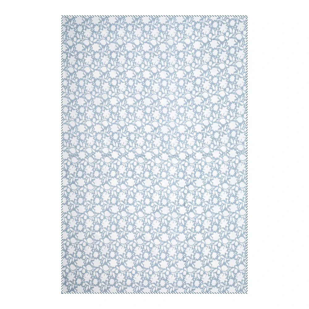 All Season Jaipuri AC Blanket | 100% Cotton | Block Print | Single Bed  – Blue Floral Buta (63X90 Inches)