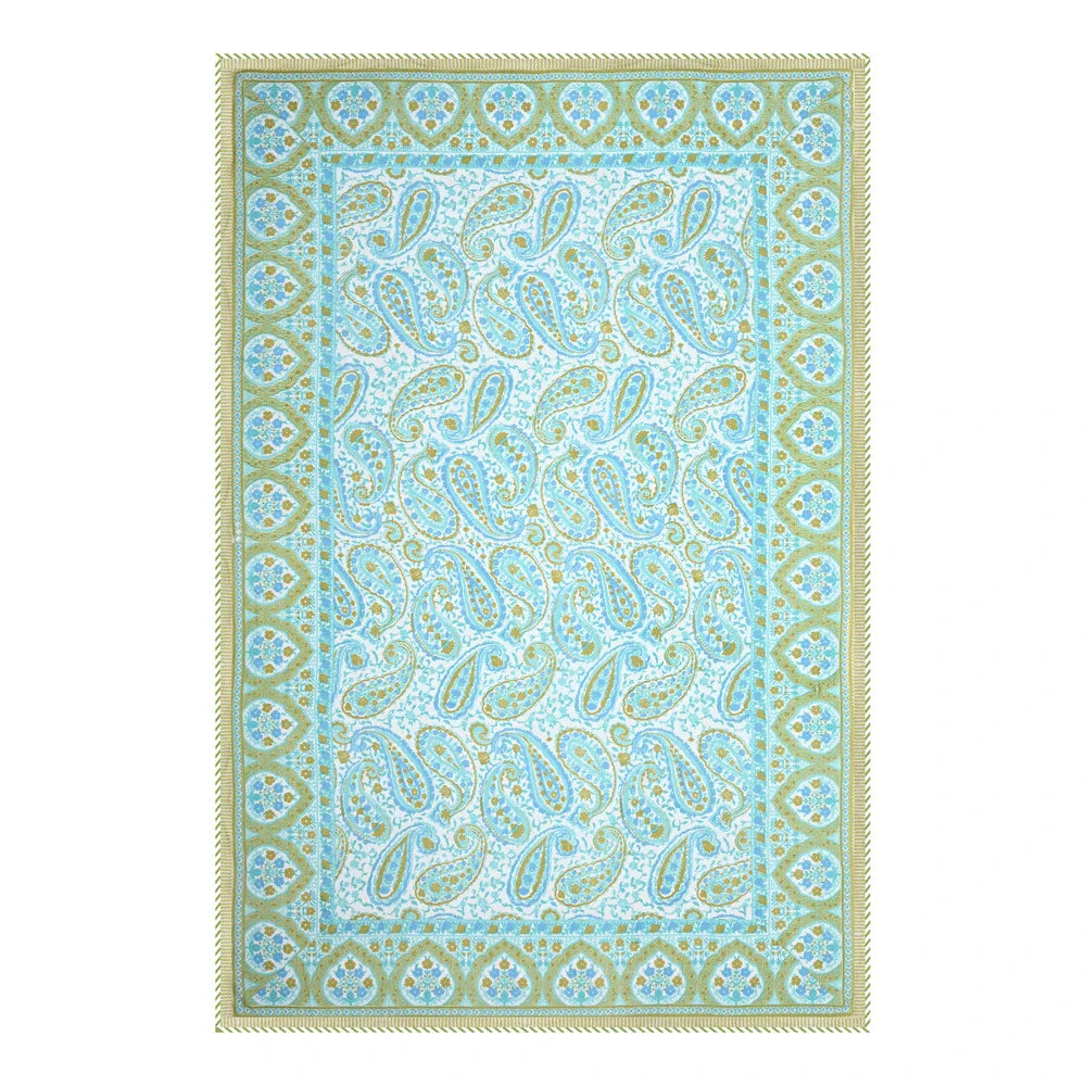 All Season Jaipuri AC Blanket | 100% Cotton | Block Print | Single Bed  –  Mughal Jaal Yellow (63X90 Inches)