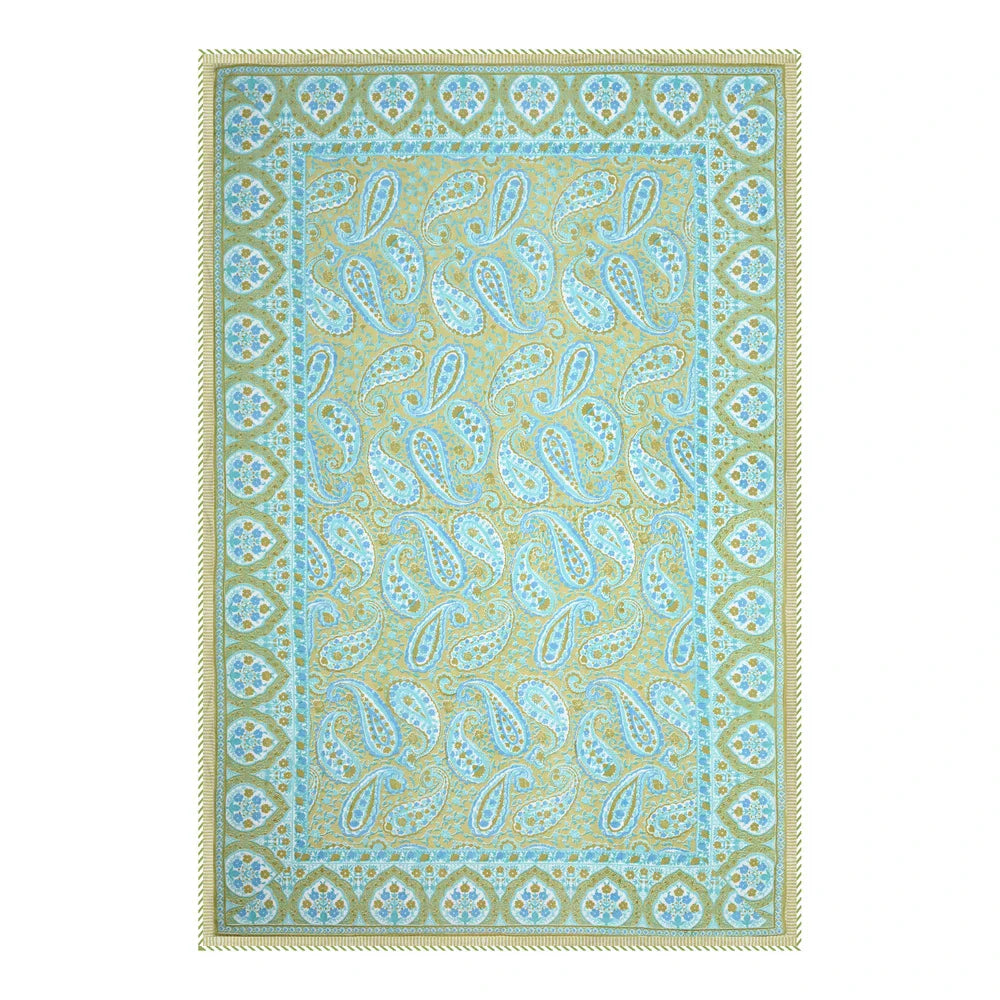 All Season Jaipuri AC Blanket | 100% Cotton | Block Print | Single Bed  –  Mughal Jaal Yellow (63X90 Inches)