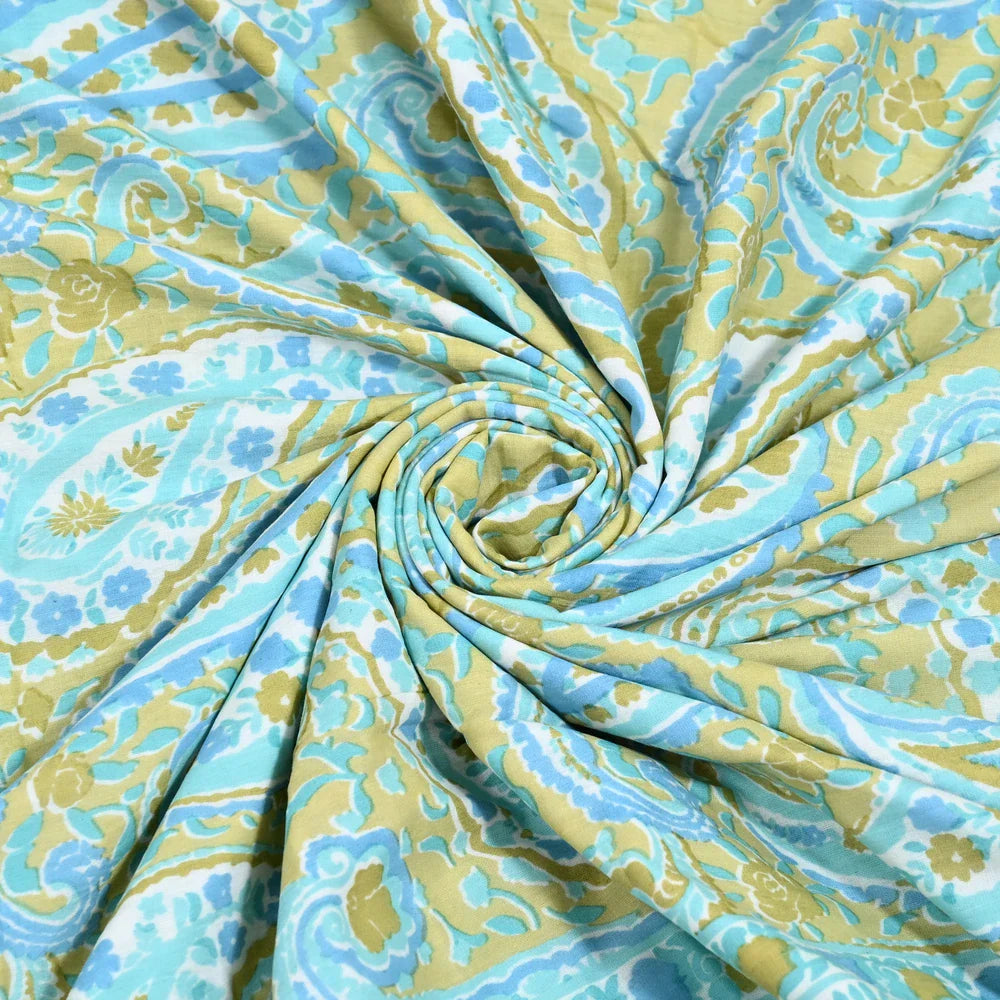 All Season Jaipuri AC Blanket | 100% Cotton | Block Print | Single Bed  –  Mughal Jaal Yellow (63X90 Inches)