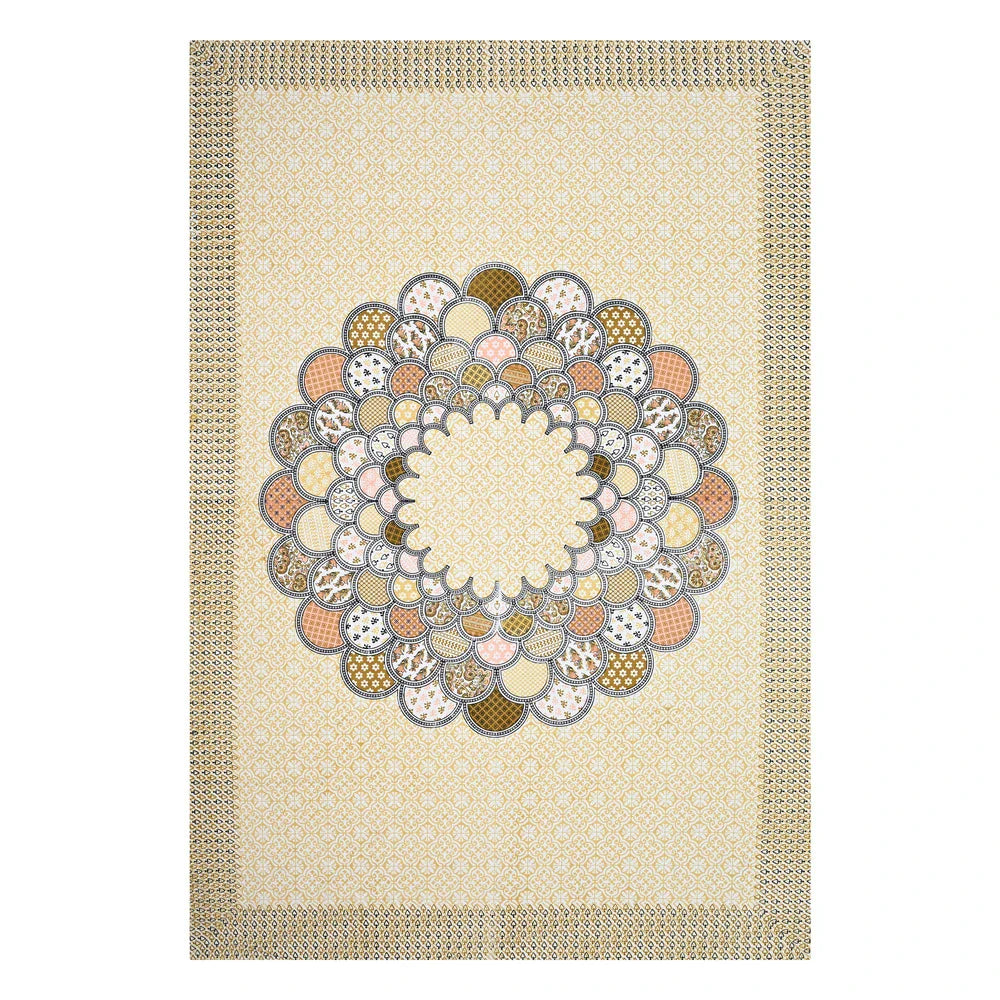 Hand Block Printed Cotton Single Bedsheet - Jhalak (70X100 inches)