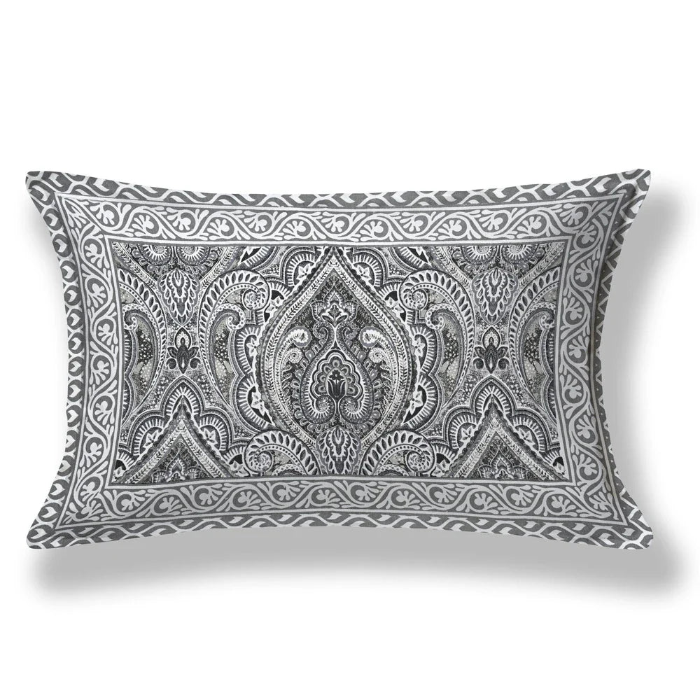 Jaipuri Cotton Single Bedsheet Set – Black & White Paisley Print (70X100 inches)