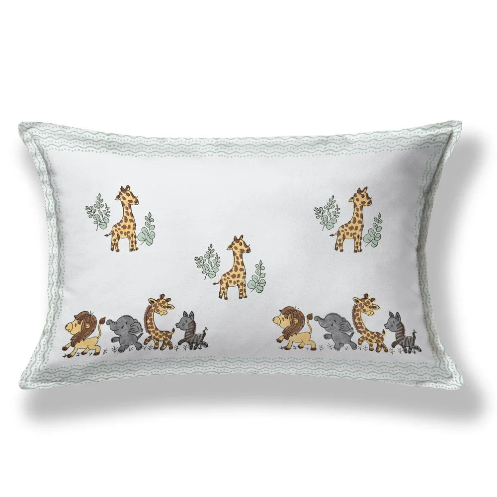 Jungle Safari Block Printed Kids Cotton Bedsheet - Single Bed Size (60X90 Inches)