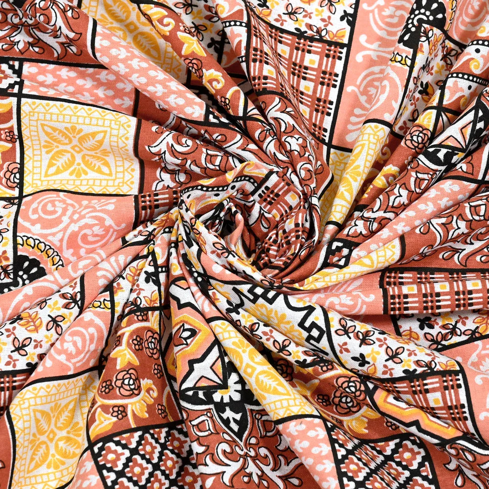 Jaipuri Cotton Single Bedsheet Set – Patchwork Print (70X100 inches)