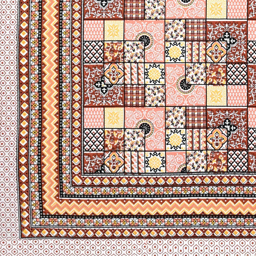 Jaipuri Cotton Single Bedsheet Set – Patchwork Print (70X100 inches)